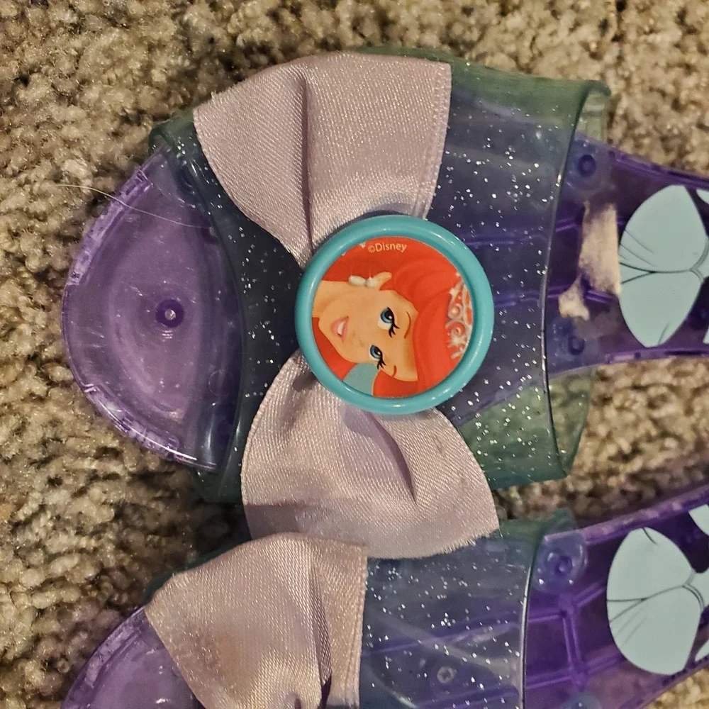 Disney Princess Purple Plastic Dress Up Costume Shoes Ariel flats Little Mermaid